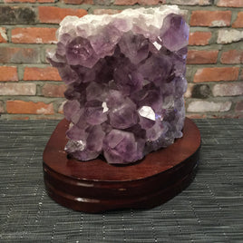 7" High BIG Amethyst Cluster Lamp with Dimmer cord & light bulb - Huge Points!  Nice Shape!  *Calming* - *Divine Connection*