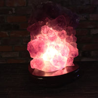 8" High BIG Amethyst Cluster Lamp with Dimmer cord & light bulb - Huge Points!  Nice Shape!  *Calming* - *Divine Connection*