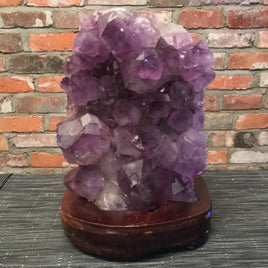 8" High BIG Amethyst Cluster Lamp with Dimmer cord & light bulb - Huge Points!  Nice Shape!  *Calming* - *Divine Connection*