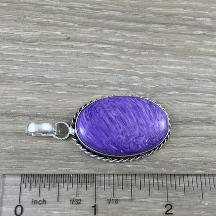 Lilac Stone Pendant - BONUS CHAIN! - Silver Plated -  Hand Polished - *Purging Inner Negativity*, *Revealing One's Path of Service*