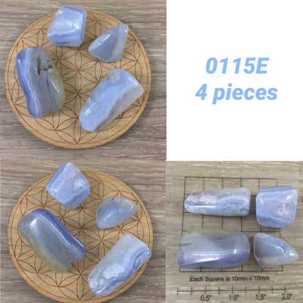 Blue Lace Agate (higher quartz content) - Tumbled, Natural, No Dyes - *COMMUNICATION* - *CONFIDENCE* - *CLARITY* - Throat Chakra