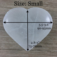 BEAUTIFUL!  2 sizes to choose - Hand Carved Natural Selenite Heart Bowl / Plate - Crystals Charger -  "Spiritual Activation" - Reiki Healing