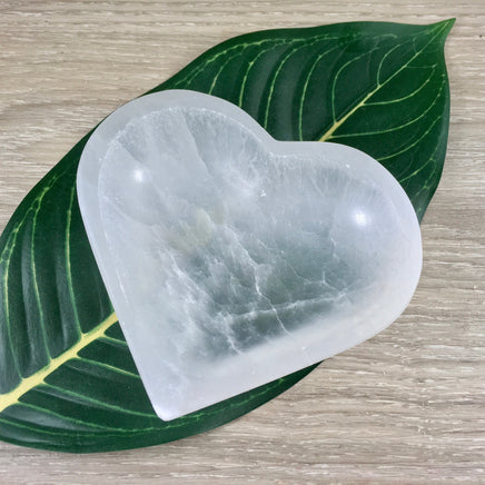 BEAUTIFUL!  2 sizes to choose - Hand Carved Natural Selenite Heart Bowl / Plate - Crystals Charger -  "Spiritual Activation" - Reiki Healing