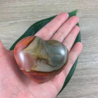 BIG!  Polychrome Jasper Heart - Hand Carved, Polished, No dyes, Natural - *PROTECTION* - *POWER* - *Anti-Negativity* - Reiki Healing