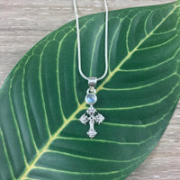 0.90 cts Rainbow Moonstone Cross Pendant - 925 Solid Sterling Silver - Gorgeous Flash! - *MYSTERY* - *SELF-DISCOVERY* - *Intuition*