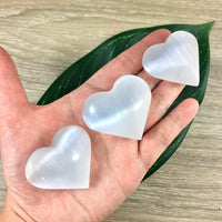 BEAUTIFUL!  Small Hand Carved Natural Selenite Heart - Perfect Gift for All Occasions! -  "Spiritual Activation" - Reiki Healing