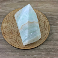 Carribean Blue Calcite Pyramid Point - Natural Color, No Dyes, Semi-Polished - *INTUITION* - *COMMUNICATION* - *MEDITATION* - Reiki Healing