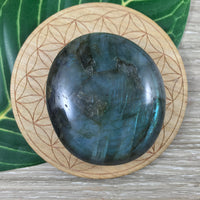 SUPERB! 2" Labradorite / Spectrolite Palm Stone - CRAZY SHINE - Thick, Smooth, Polished - *Stone of Magic* - Reiki Healing