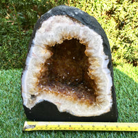 9.75" High Citrine Cathedral - Gorgeous!  Nice Shape, Sparkling Crystals, Beautiful Border - *Personal Will* - *Abundance* - *Manifestation*
