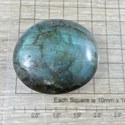 SUPERB! 2" Labradorite / Spectrolite Palm Stone - CRAZY SHINE - Thick, Smooth, Polished - *Stone of Magic* - Reiki Healing