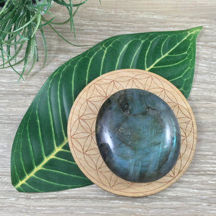 SUPERB! 2" Labradorite / Spectrolite Palm Stone - CRAZY SHINE - Thick, Smooth, Polished - *Stone of Magic* - Reiki Healing