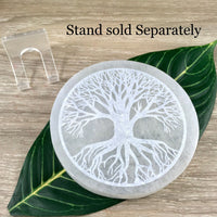 Tree of Life Selenite Crystals Charging | Display Plate - Smooth, Polished - "Spiritual Activation" - Reiki Healing