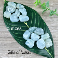 Aquamarine - Natural, No Dyes, Tumbled, Smooth - *Soothing* - *Enhance Communication* - *Truth* - Throat Chakra, Reiki Energy