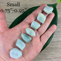 Aquamarine - Natural, No Dyes, Tumbled, Smooth - *Soothing* - *Enhance Communication* - *Truth* - Throat Chakra, Reiki Energy