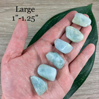 Aquamarine - Natural, No Dyes, Tumbled, Smooth - *Soothing* - *Enhance Communication* - *Truth* - Throat Chakra, Reiki Energy