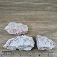 3 pieces Pink Tourmaline on Matrix -Rough, Natural, Unpolished, Raw - *LOVE" - "EMOTIONAL HEALING" - Heart Chakra