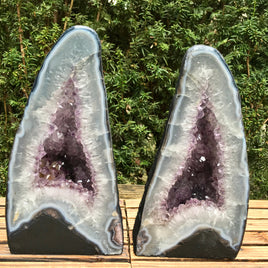 AWESOME Amethyst Cathedral Pair!! - 12" High - Rough, Natural - *CALMING* - Reiki Energy