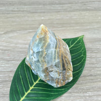 Tiger Eye with Blue Onyx - Natural Semi Polished Pyramid Point Obelisk  - Natural, Hand Polished - *STRENGTH* - *STAMINA* - *FOCUSED Will*