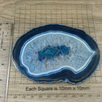 BIG 5.8" Agate Geode Slice with Druzy - EXACT PIECE - Beautifully Dyed, Polished, Smooth - Reiki Energy