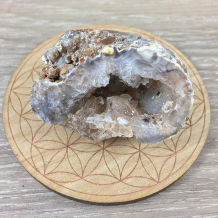 Baby Agate Geode with Quartz - Natural, Unpolished, No Dyes - Simply Beautiful!