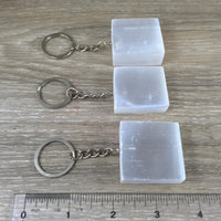 Selenite Keychain - Unpolished, Raw - *SPIRIT GUIDES & ANGELS*, *Communication with Higher Self*, *Spiritual Activation*