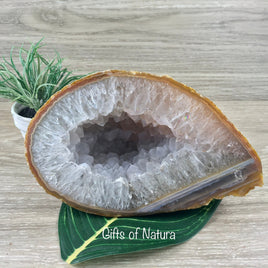 BIG  6" Agate Geode - 2 lbs+ Lovely Crystallized Quartz - Rough, Natural, No Dyes - Excellent Quality! - Reiki Energy