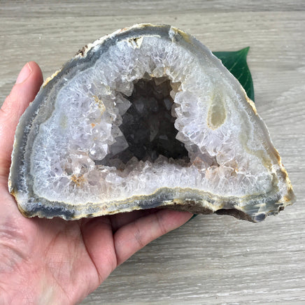 BIG  6" Agate Geode - 2 lbs+ Lovely Crystals, Unique Shape - Rough, Natural, No Dyes - Excellent Quality! - Reiki Energy
