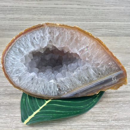 BIG  6" Agate Geode - 2 lbs+ Lovely Crystallized Quartz - Rough, Natural, No Dyes - Excellent Quality! - Reiki Energy