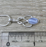11cts 925 Sterling Silver - Blue Lace Agate Pendant - Bonus Chain! - Natural, No Dyes - *COMMUNICATION* - *CONFIDENCE* - *CLARITY*