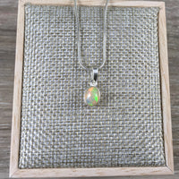 Natural Ethiopian Opal Pendant on 925 Sterling Silver - Superb Quality! - Bonus Chain - *Good Luck* - *Clear Emotions* - *Balance Chakras*