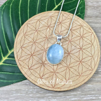 Genuine Aquamarine Pendant on 925 Sterling Silver - Bonus Chain - *Soothing* - *Enhance Communication* - *Truth*