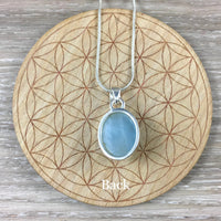 Genuine Aquamarine Pendant on 925 Sterling Silver - Bonus Chain - *Soothing* - *Enhance Communication* - *Truth*