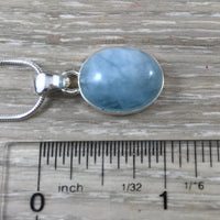 Genuine Aquamarine Pendant on 925 Sterling Silver - Bonus Chain - *Soothing* - *Enhance Communication* - *Truth*