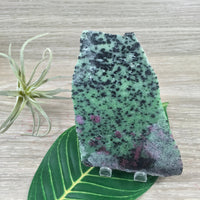 3.5" African Ruby Zoisite Slab - Natural, No Dyes, Unpolished - Lapidary - *Abundance* - *Love* - *Passion for life* - Reiki Healing