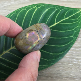 Amazing Purple Labradorite / Spectrolite Palm Stone - LOVELY FLASHES - Thick, Smooth, Polished - *Stone of Magic* - Reiki Healing