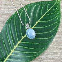 Genuine Aquamarine Pendant on 925 Sterling Silver - Bonus Chain - *Soothing* - *Enhance Communication* - *Truth*