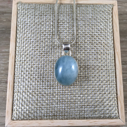 Genuine Aquamarine Pendant on 925 Sterling Silver - Bonus Chain - *Soothing* - *Enhance Communication* - *Truth*