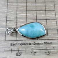 32cts Genuine Larimar Pendant - 925 Solid Sterling Silver - *Calming* - *Cooling* - *Soothing to Emotional Body*