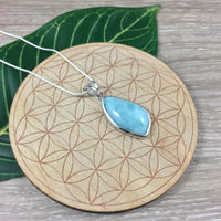 32cts Genuine Larimar Pendant - 925 Solid Sterling Silver - *Calming* - *Cooling* - *Soothing to Emotional Body*