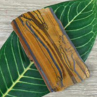 3.25" Tiger Eye Slab - Natural, No Dyes, Unpolished - Lapidary - *Connect with Nature" - "Reduce Sensitivity" - Reiki Healing