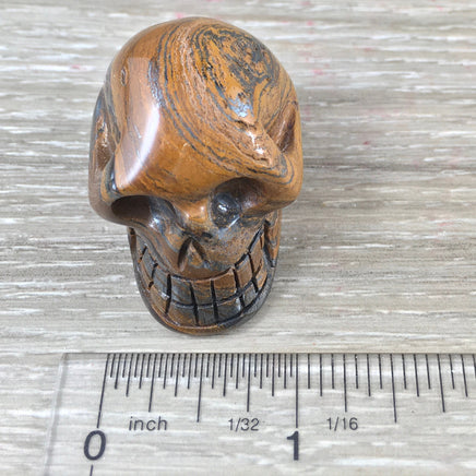 1.65" Golden Tiger Iron Skull - Natural, Hand Polished - *STRENGTH* - *STAMINA* - *FOCUSED Will* - Reiki Healing