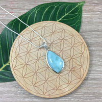 32cts Genuine Larimar Pendant - 925 Solid Sterling Silver - *Calming* - *Cooling* - *Soothing to Emotional Body*