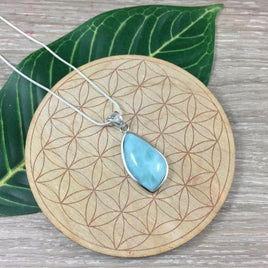 32cts Genuine Larimar Pendant - 925 Solid Sterling Silver - *Calming* - *Cooling* - *Soothing to Emotional Body*