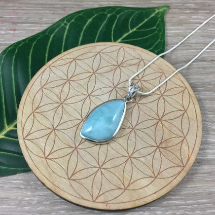 32cts Genuine Larimar Pendant - 925 Solid Sterling Silver - *Calming* - *Cooling* - *Soothing to Emotional Body*