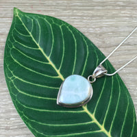 32cts Genuine Larimar Pendant - 925 Solid Sterling Silver - *Calming* - *Cooling* - *Soothing to Emotional Body*