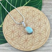 10.5cts Genuine Larimar Pendant - 925 Solid Sterling Silver - *Calming* - *Cooling* - *Soothing to Emotional Body*