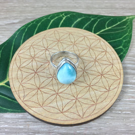 35.5cts Genuine Larimar RIng - Size 6 - 925 Solid Sterling Silver - *Calming* - *Cooling* - *Soothing to Emotional Body*