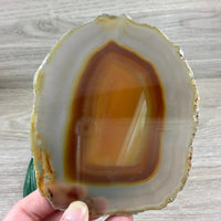 BIG 5" Agate Geode Slice with Druzy - EXACT PIECE - Natural, Polished, Smooth - Reiki Energy