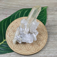 2" Laser Clear Quartz Cluster on Matrix -Chunky - Lovely Points, Unpolished, Natural - *Stone of Light" - Reiki Energy