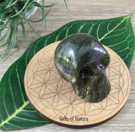 Labradorite Skull (2.35oz)  - High Quality! - No Dyes - Polished - *Stone of Magic* - Reiki Healing